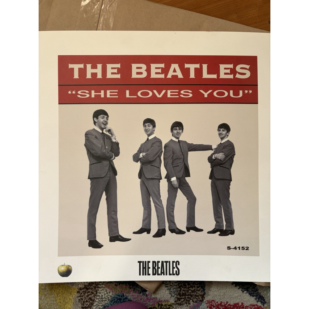 The Beatles - ‘She Loves You’ Lithograph - 20”x20” Mint Condition